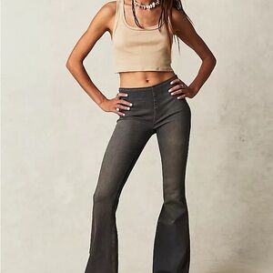 NWT Free People Penny Pull on Washed black jeans/ 24/flare leg